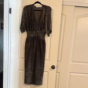 IRO Black and Gray Midi Dress